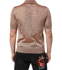 Dolce & Gabbana Brown Silk Textured Short Sleeve Polo T-shirt