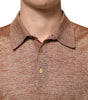 Dolce & Gabbana Brown Silk Textured Short Sleeve Polo T-shirt