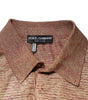 Dolce & Gabbana Brown Silk Textured Short Sleeve Polo T-shirt