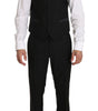 Dolce & Gabbana Black Wool Dress Waistcoat Gillet Vest