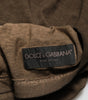 Dolce & Gabbana Dark Brown Cotton Tattered Logo Men T-shirt