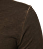 Dolce & Gabbana Dark Brown Cotton Tattered Logo Men T-shirt