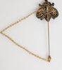 Dolce & Gabbana Lapel Pin Gold Brass Black Crystal Bee Accessories Brooch