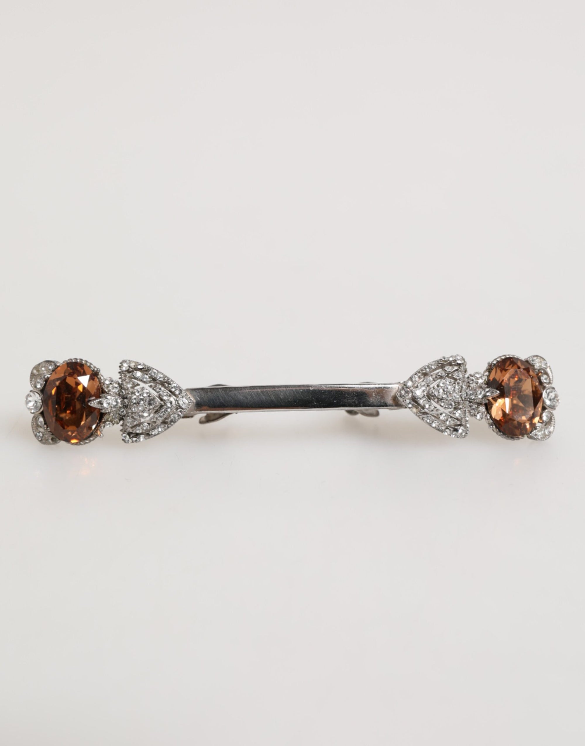 Dolce & Gabbana Lapel Pin 925 Sterling Silver Crystals Accessory Brooch