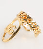 Dolce & Gabbana Gold Tone Brass Oval DG Logo Chain Adjustable Ring