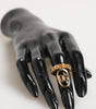 Dolce & Gabbana Gold Tone Brass Oval DG Logo Chain Adjustable Ring