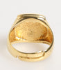 Dolce & Gabbana Gold Tone Enamel Brass Signet DG Logo Adjustable Ring