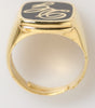 Dolce & Gabbana Gold Tone Enamel Brass Signet DG Logo Adjustable Ring