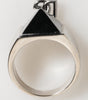 Dolce & Gabbana Silver Tone Pyramid DG Logo Real Brass Ring