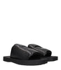 Burberry Black Leather Slippers Sandals