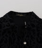 Dolce & Gabbana Cotton Black Leopard Long Sleeve Denim Jacket