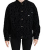 Dolce & Gabbana Cotton Black Leopard Long Sleeve Denim Jacket