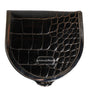 Dolce & Gabbana Black Polished Crocodile Leather Mens Coin Purse Wallet