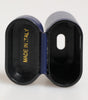 Dolce & Gabbana Blue Leather Logo Print Flip Holder Men Airpods Case
