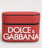 Dolce & Gabbana Red White Silicone Embossed Logo Accessory Airpods Case