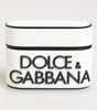 Dolce & Gabbana White Black Rubber Logo Embossed Accessory Airpods Case