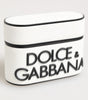 Dolce & Gabbana White Black Rubber Logo Embossed Accessory Airpods Case