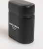 Dolce & Gabbana Black Calfskin Leather Logo Print Flip Holder Airpods Case