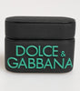 Dolce & Gabbana Black Mint Rubber Logo Embossed Accessory  Airpods Case