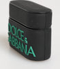 Dolce & Gabbana Black Mint Rubber Logo Embossed Accessory  Airpods Case
