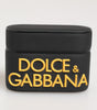 Dolce & Gabbana Black Yellow Rubber Logo Embossed Accessory Airpods Case