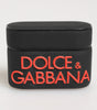 Dolce & Gabbana Black Orange Rubber Logo Embossed Accessory Airpods Case