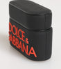 Dolce & Gabbana Black Orange Rubber Logo Embossed Accessory Airpods Case