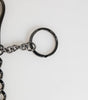 Dolce & Gabbana Black Red Military Leather Patch DG Logo Keychain Keyring