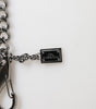 Dolce & Gabbana Black Red Military Leather Patch DG Logo Keychain Keyring