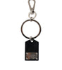 Dolce & Gabbana Black Sint Glass Plaque DG Logo Metal PlateKeychain Keyring