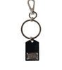 Dolce & Gabbana Black Sint Glass Plaque DG Logo Metal PlateKeychain Keyring