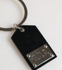 Dolce & Gabbana Black Sint Glass Plaque DG Logo Metal PlateKeychain Keyring
