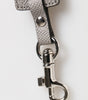 Dolce & Gabbana Gray Leather Logo Metal Ring Keychain Holder Keyring