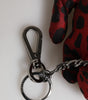 Dolce & Gabbana Red Black Polyester Animal Silhouette Bag Keychain Keyring