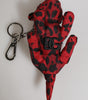 Dolce & Gabbana Red Black Polyester Animal Silhouette Bag Keychain Keyring