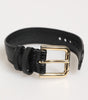 Dolce & Gabbana Black Embossed Leather Gold Buckle Belt Strap Bracelet