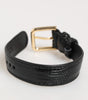 Dolce & Gabbana Black Embossed Leather Gold Buckle Belt Strap Bracelet