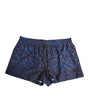 Dolce & Gabbana Blue Leopard Print Polyester Elastic Waistband Swimwear