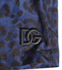 Dolce & Gabbana Blue Leopard Print Polyester Elastic Waistband Swimwear