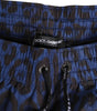 Dolce & Gabbana Blue Leopard Print Polyester Elastic Waistband Swimwear