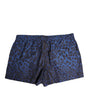 Dolce & Gabbana Blue Leopard Print Polyester Elastic Waistband Swimwear