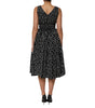 Dolce & Gabbana Black White Cotton Polka Dot Print V Neck Dress