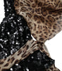 Dolce & Gabbana Leopard Print Silk Sequin Ruffle Maxi Dress