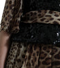 Dolce & Gabbana Leopard Print Silk Sequin Ruffle Maxi Dress
