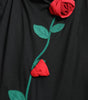 Dolce & Gabbana Black Wool Sleeveless Rose Applique Dress