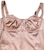Dolce & Gabbana Blush Pink Silk Satin Bustier Midi Bodycon Dress