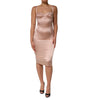 Dolce & Gabbana Blush Pink Silk Satin Bustier Midi Bodycon Dress