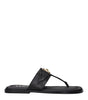 Versace Black Leather Flip-Flop Sandals