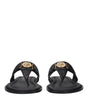 Versace Black Leather Flip-Flop Sandals
