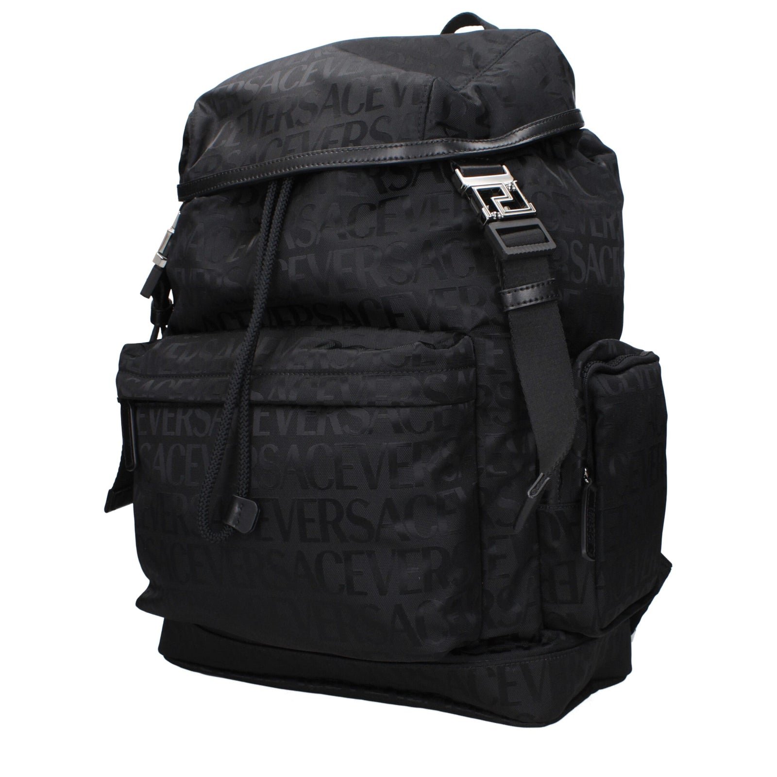 Versace Black Fabric Backpacks